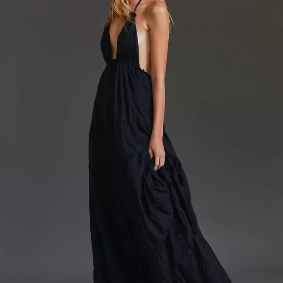 NWT Anthropologie Erika Peña Halter Maxi Dress O/S Z359-22